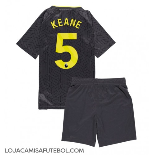 Camisa de Futebol Everton Michael Keane #5 Equipamento Secundário Infantil 2024-25 Manga Curta (+ Calças curtas)